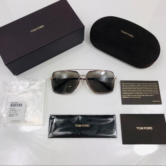 New TOM FORD Lionel Square Havana Brown Sunglasses - Picture 2 of 16